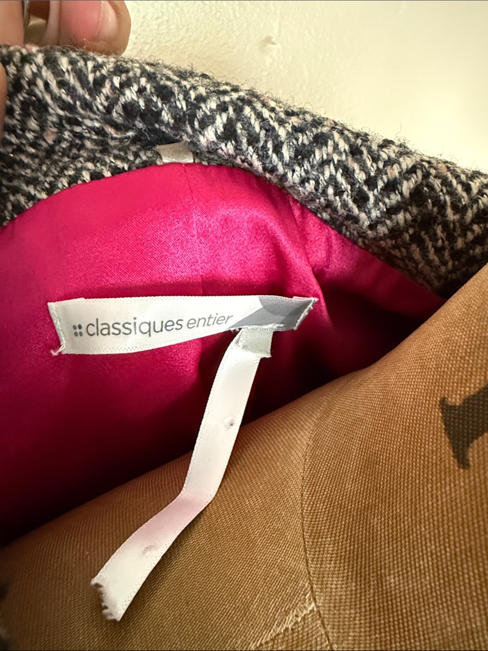 Classiques Entier Wool Blend Herringbone Belted Jacket Large Gray Peacoat Large - Picture 5 of 8